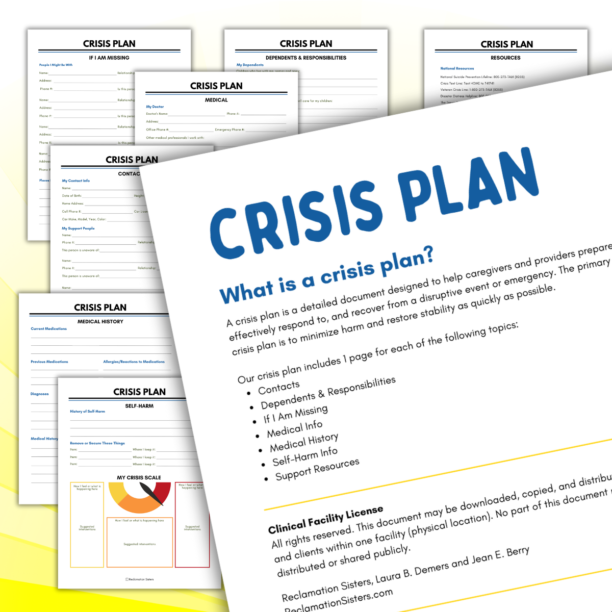 crisis plan from Reclamation Sisters